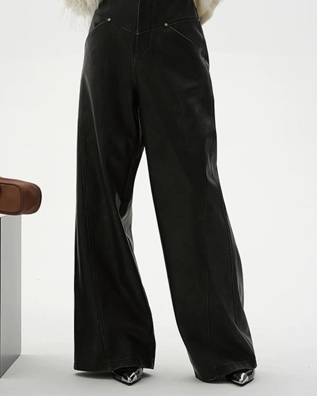 Leather Wide Leg Pants