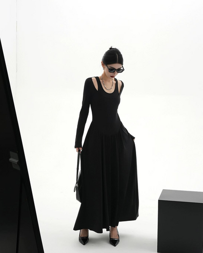 Layered Slim Long Skirt