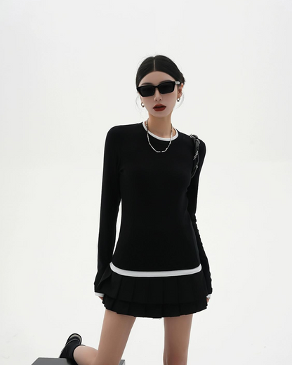 Layered Round Neck Long Sleeve