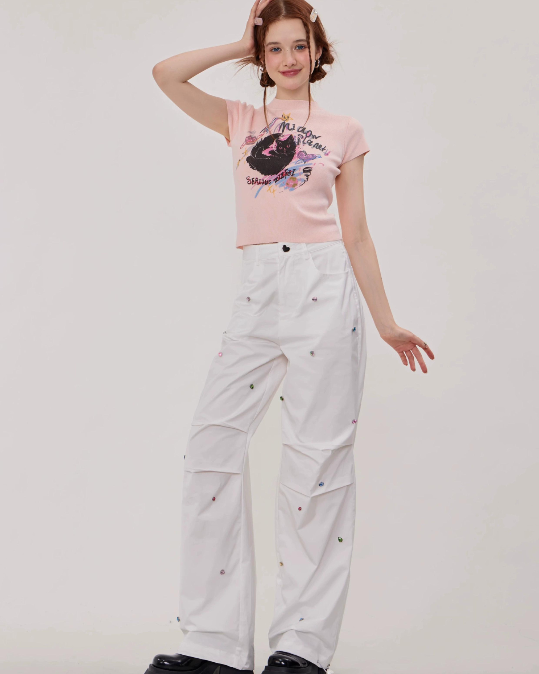 Retro Diamond Wide Pants