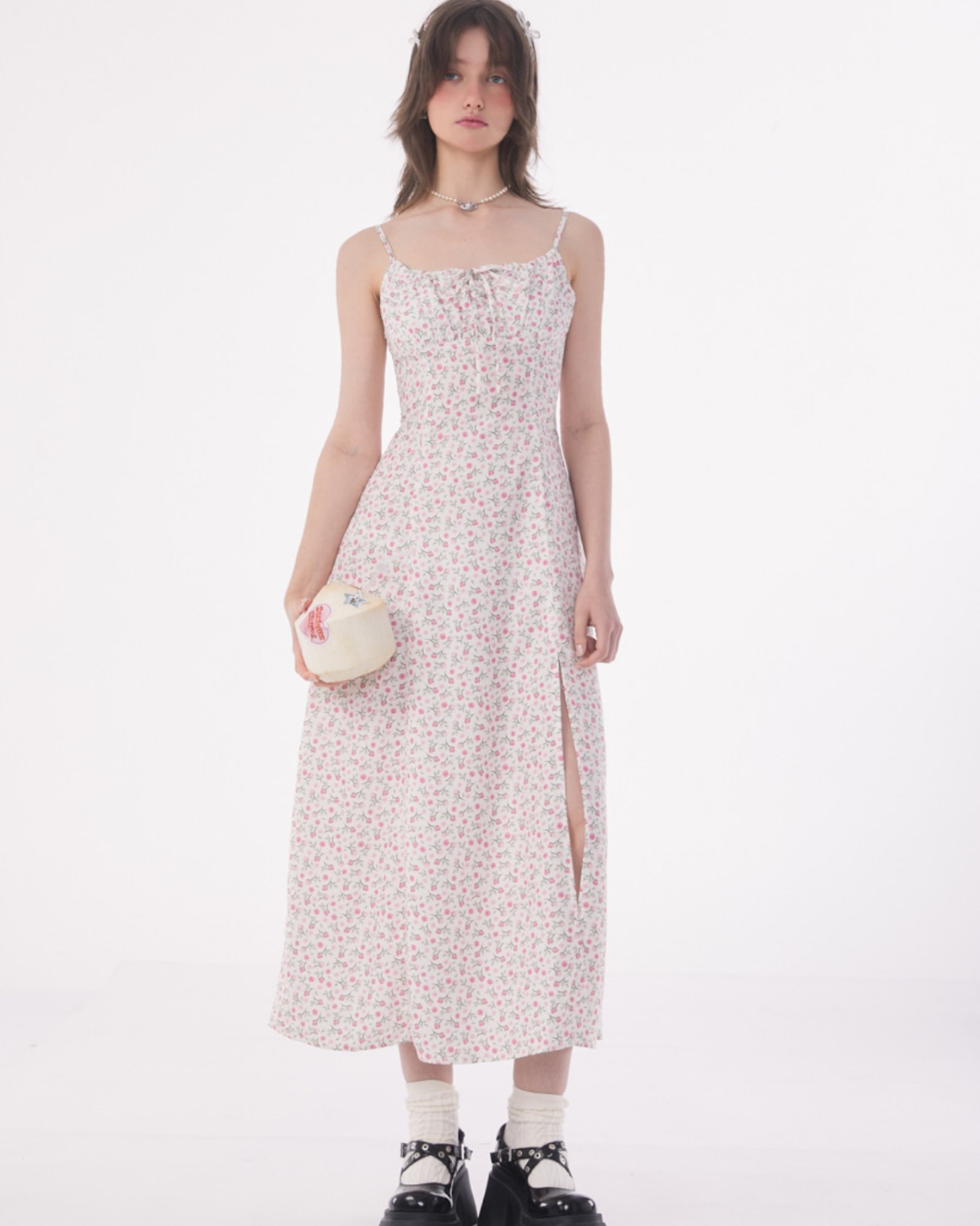 Retro Chiffon Floral Dress