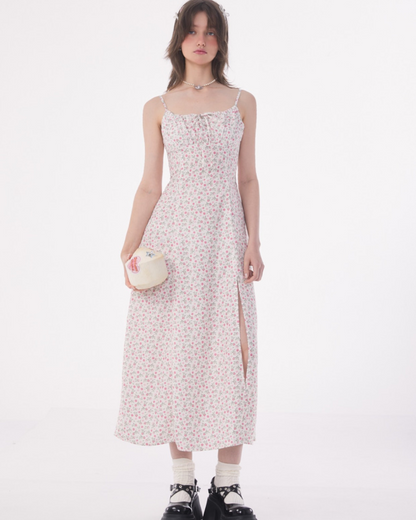 Retro Chiffon Floral Dress