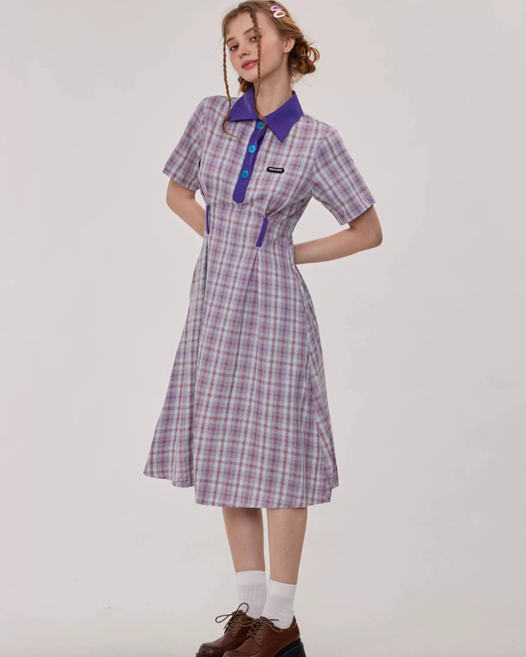 Polo Color Plaid Dress