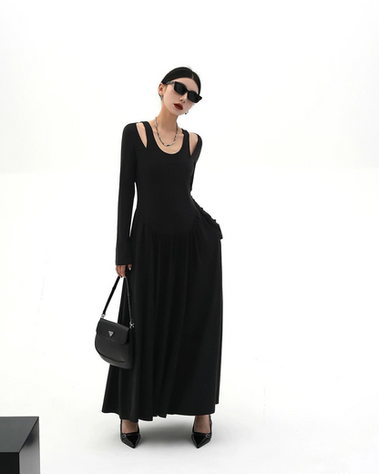 Layered Slim Long Skirt