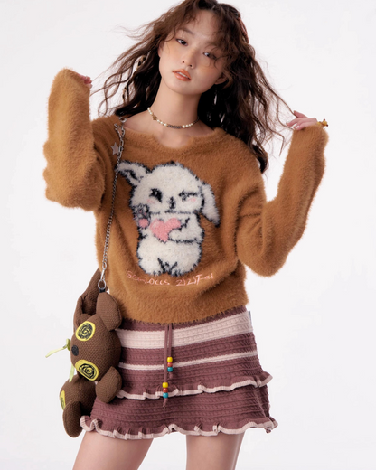 Rabbit Fluffy Pullover Knit