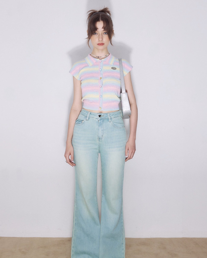 Pastel Border Top Polo