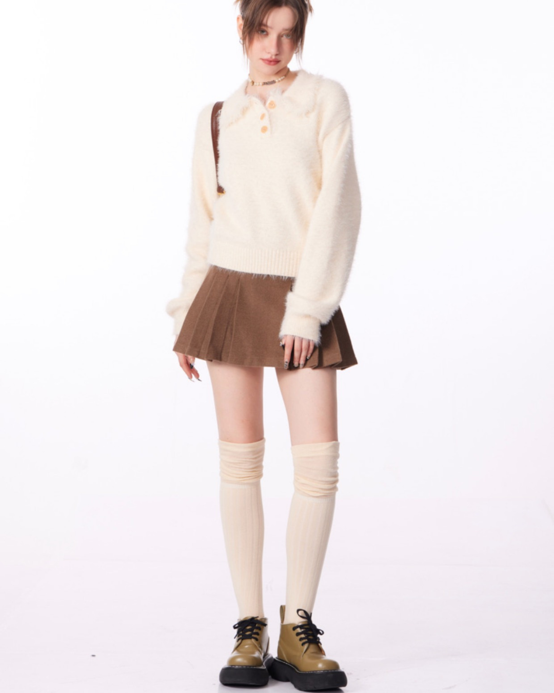 Lazy Tassel Polo Collar Sweater