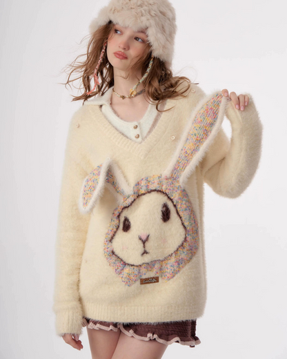 Bunny Girl Apricot Over Knit