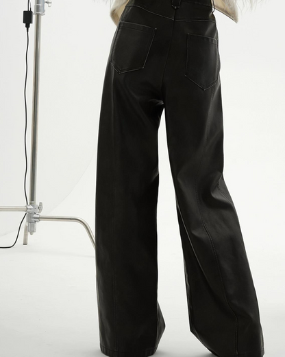 Leather Wide Leg Pants