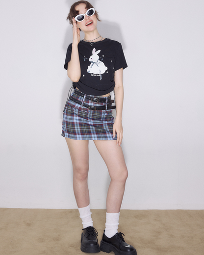 Rabbit Print Pattern Short Tops