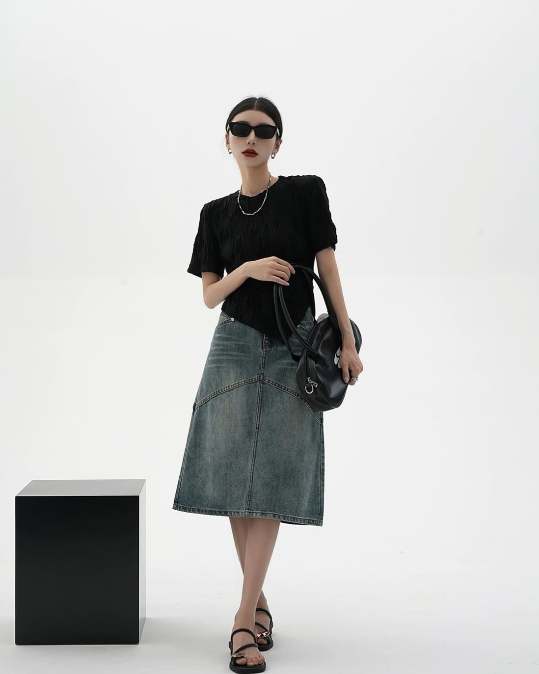 American Street Wash Denim Skirt