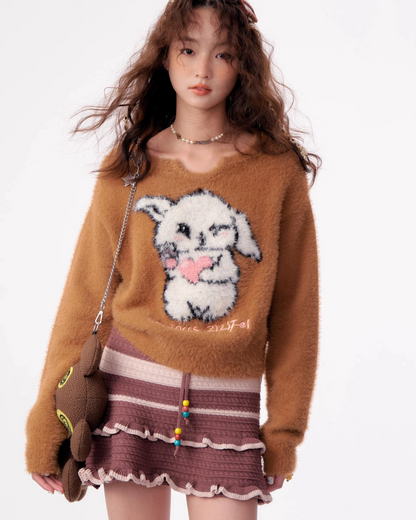 Rabbit Fluffy Pullover Knit