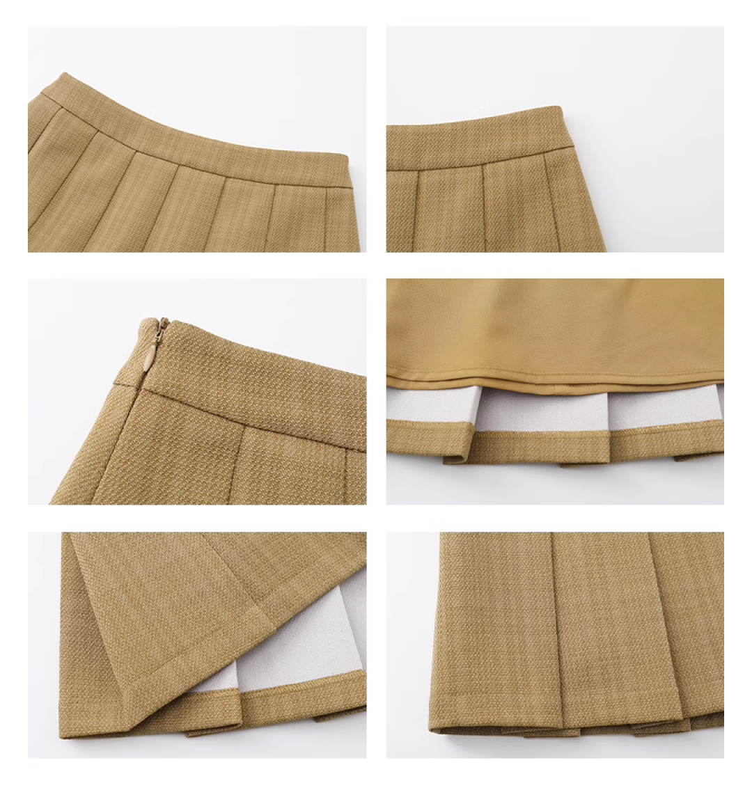 High Waist Pleated Skirt