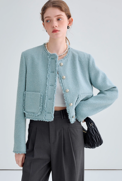 Romantic Blue Tweed Jacket