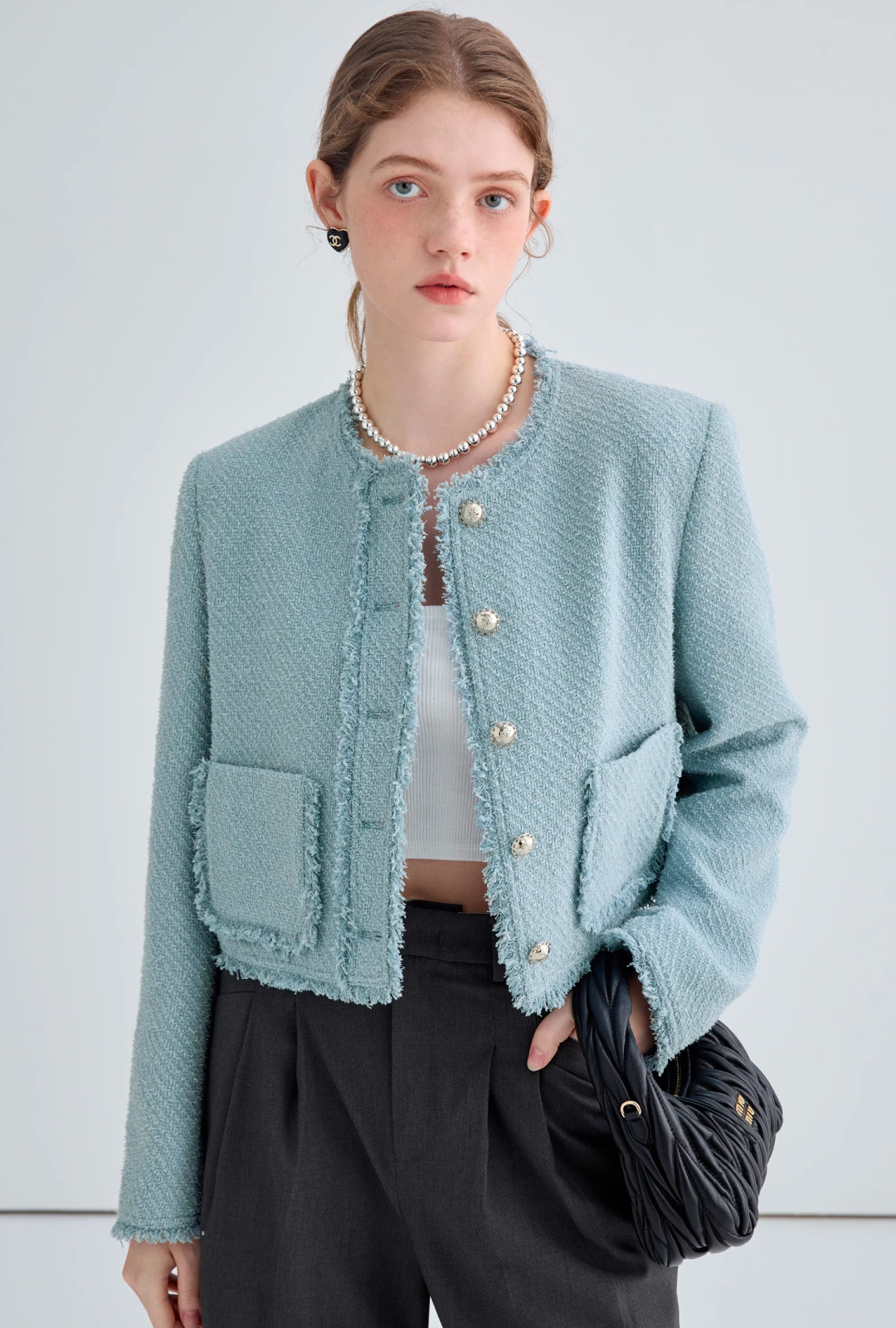 Romantic Blue Tweed Jacket