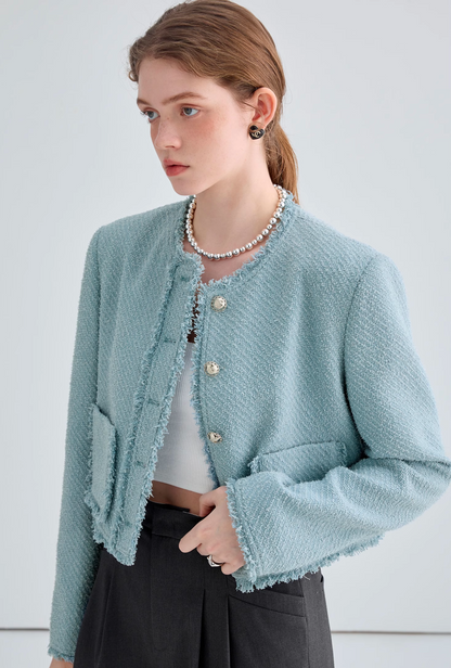 Romantic Blue Tweed Jacket