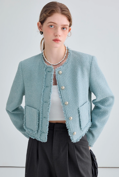 Romantic Blue Tweed Jacket