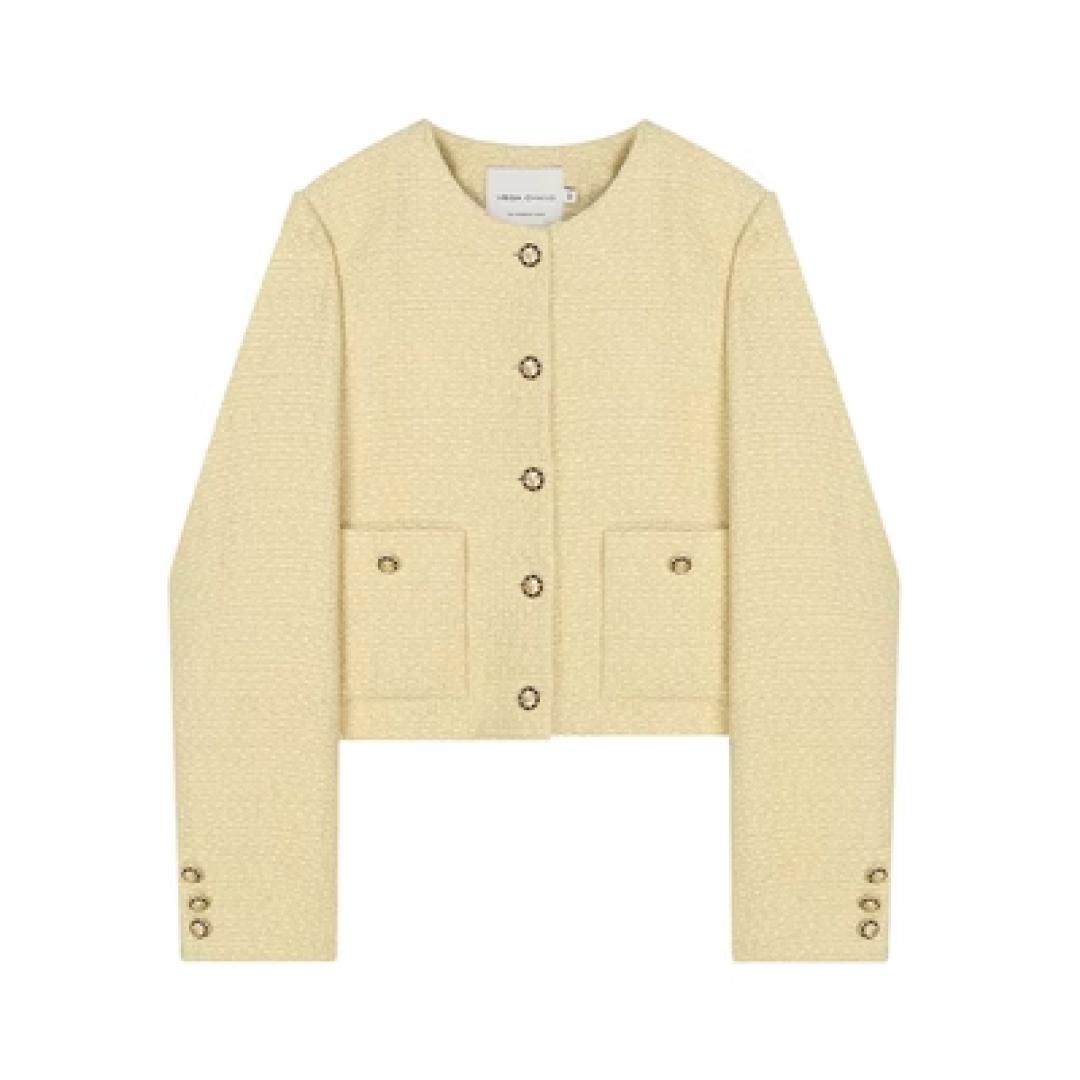 Wool Yellow Tweed Jacket