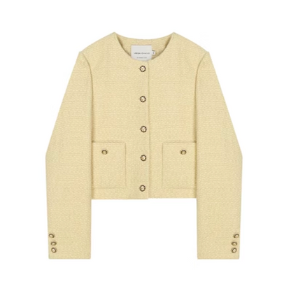 Wool Yellow Tweed Jacket