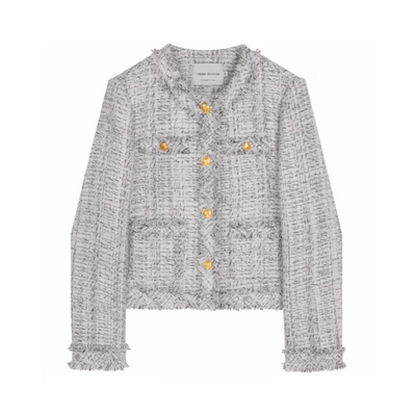 Tweed Round Neck Ragged Jacket