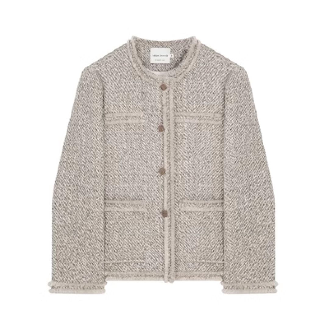 Loose Silhouette Wool Tweed Jacket