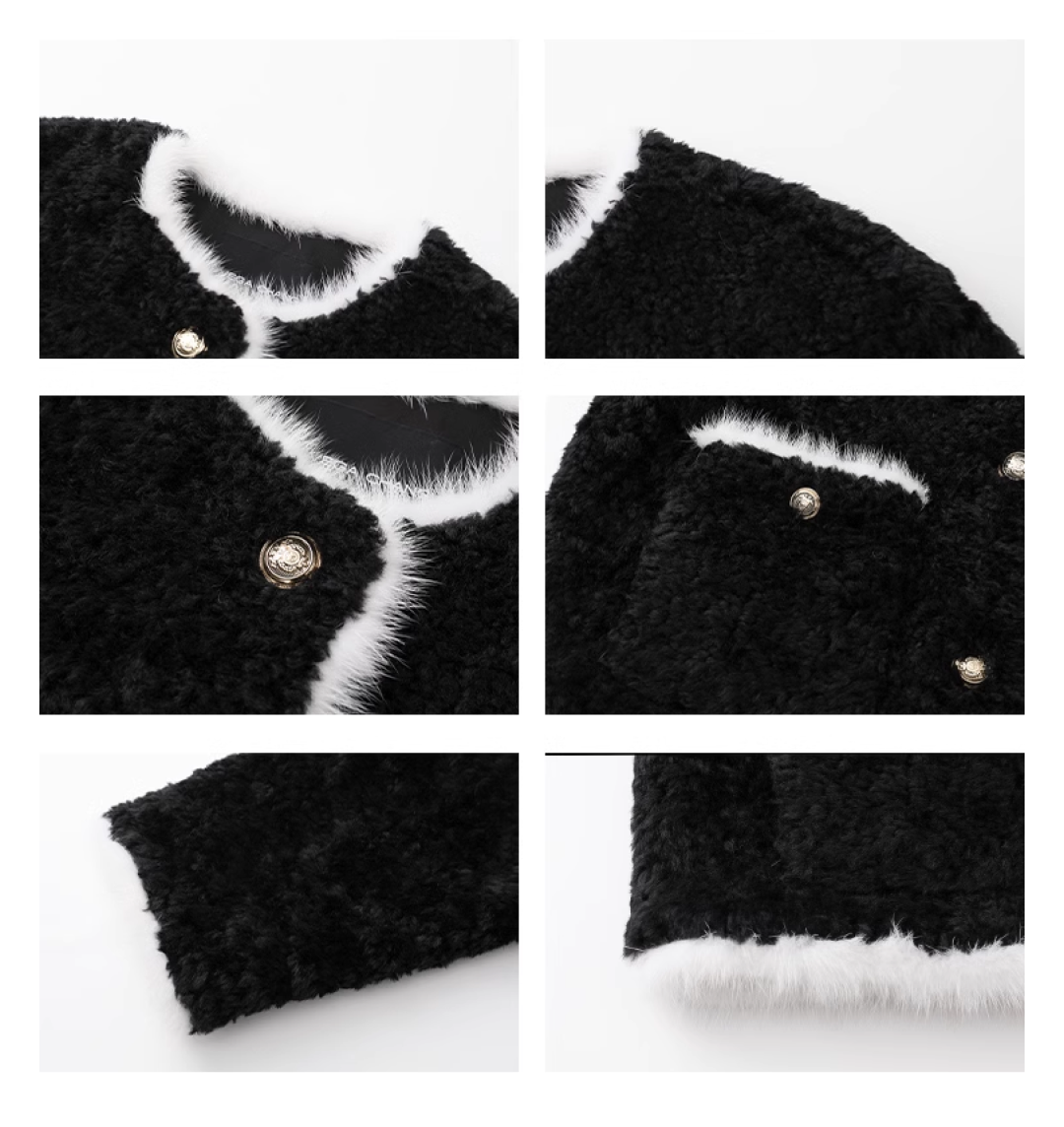 Elegant Short Black Fur Coat