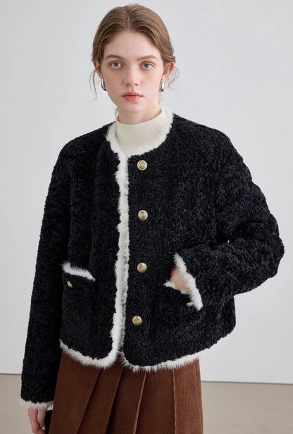 Elegant Short Black Fur Coat