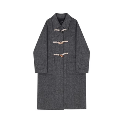 Horn Button College Wool Coat