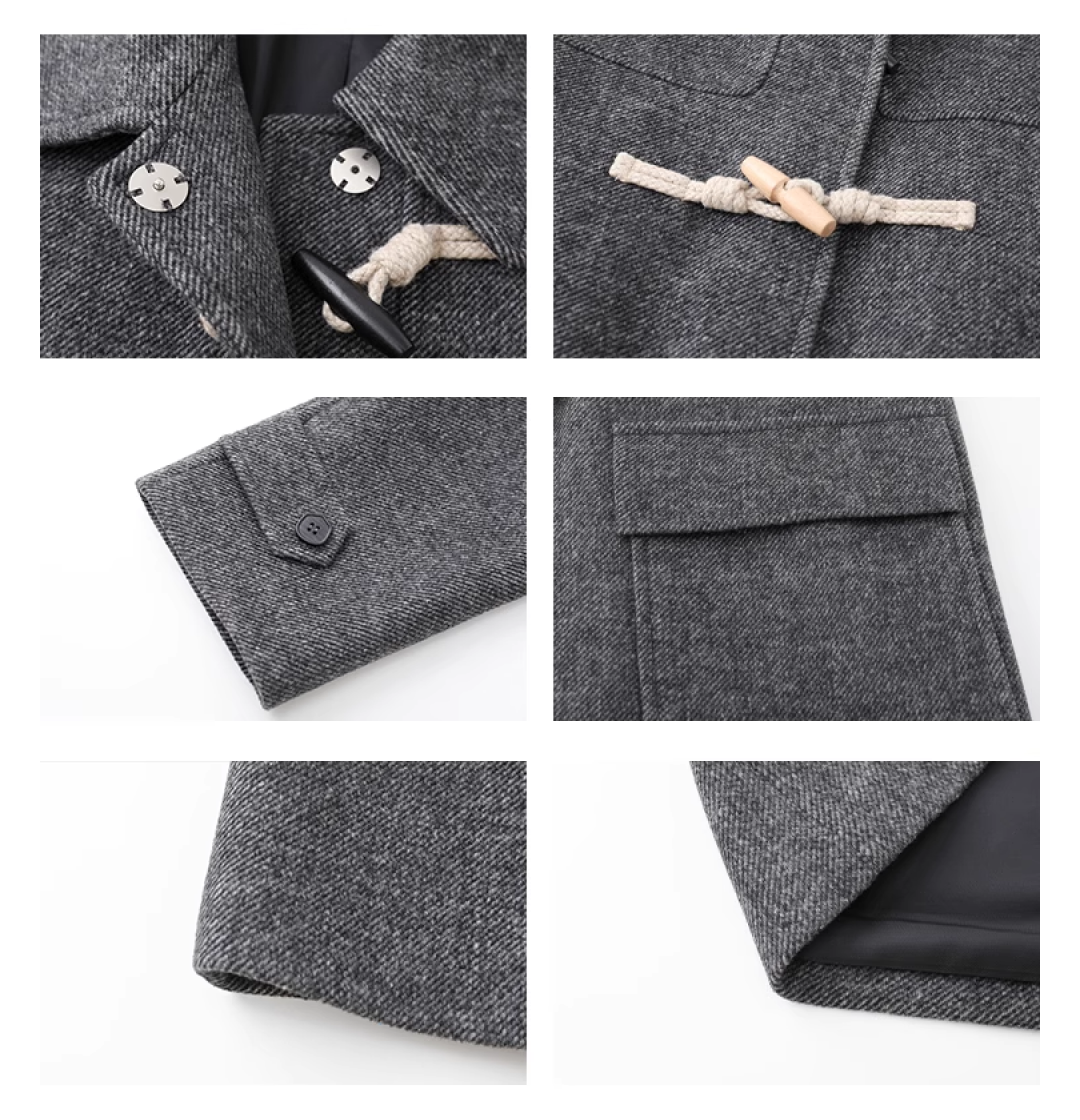 Horn Button College Wool Coat