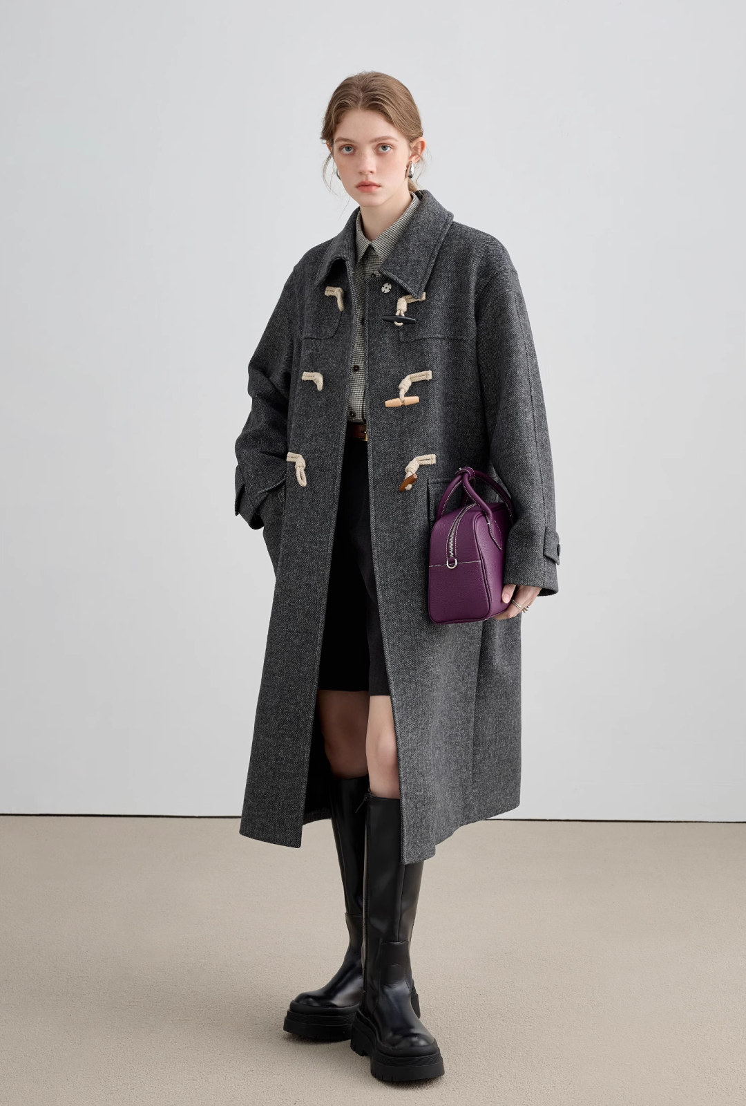 Horn Button College Wool Coat