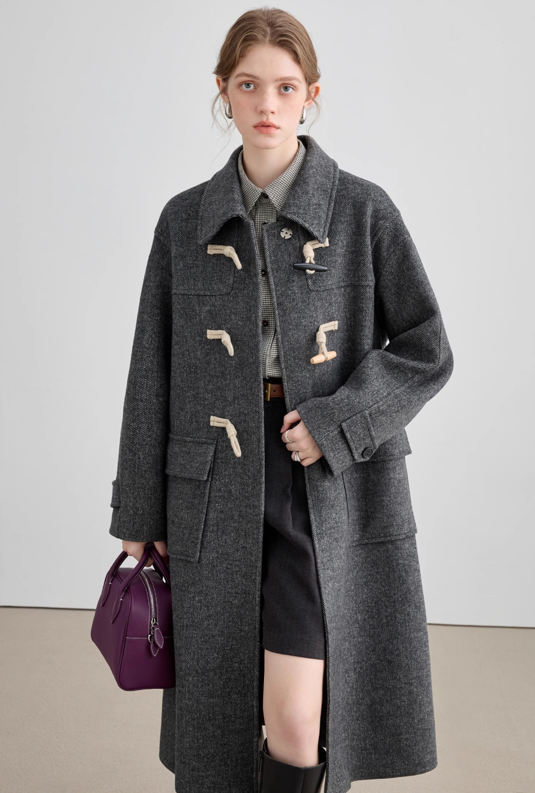 Horn Button College Wool Coat