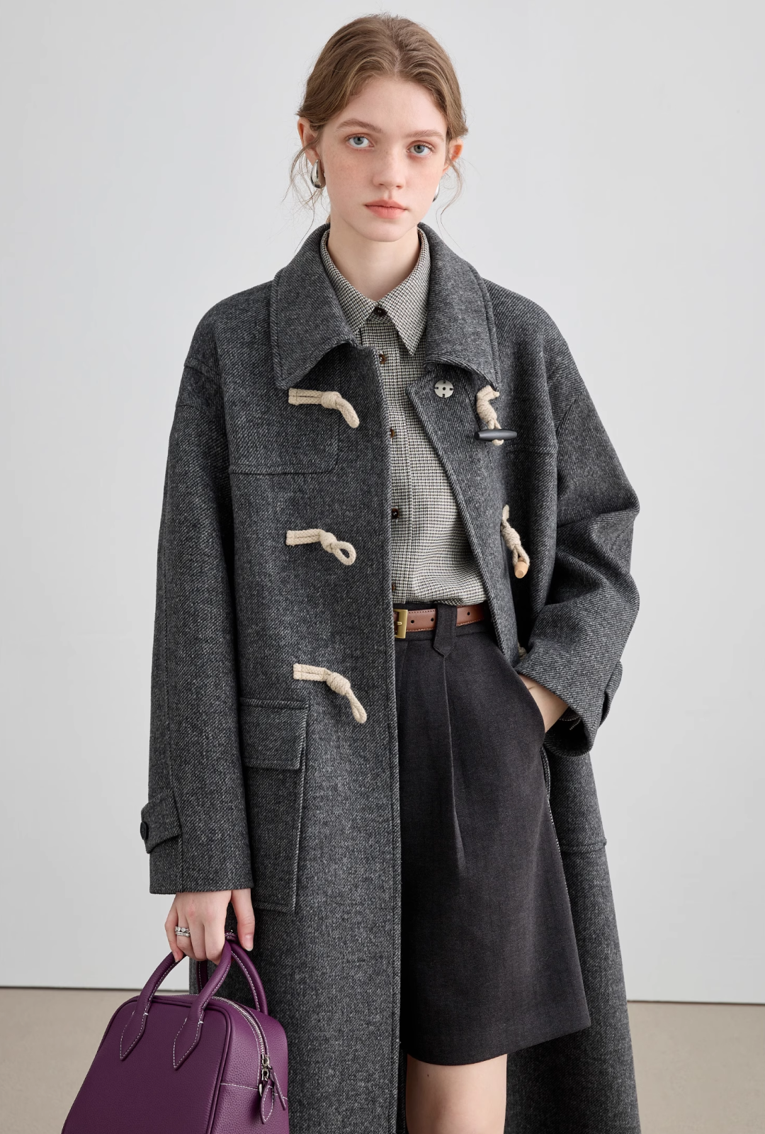 Horn Button College Wool Coat