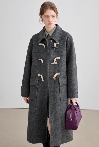 Horn Button College Wool Coat