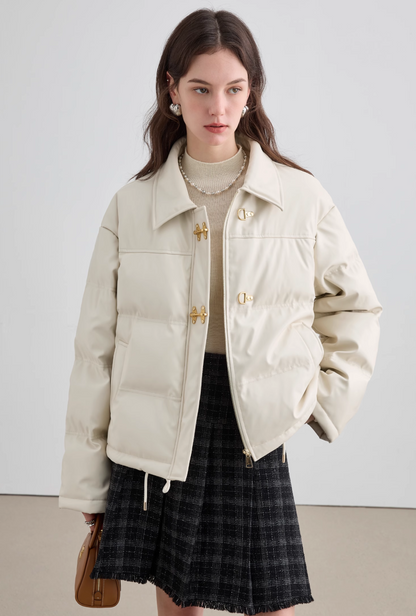 Short White Duck Down Jacket