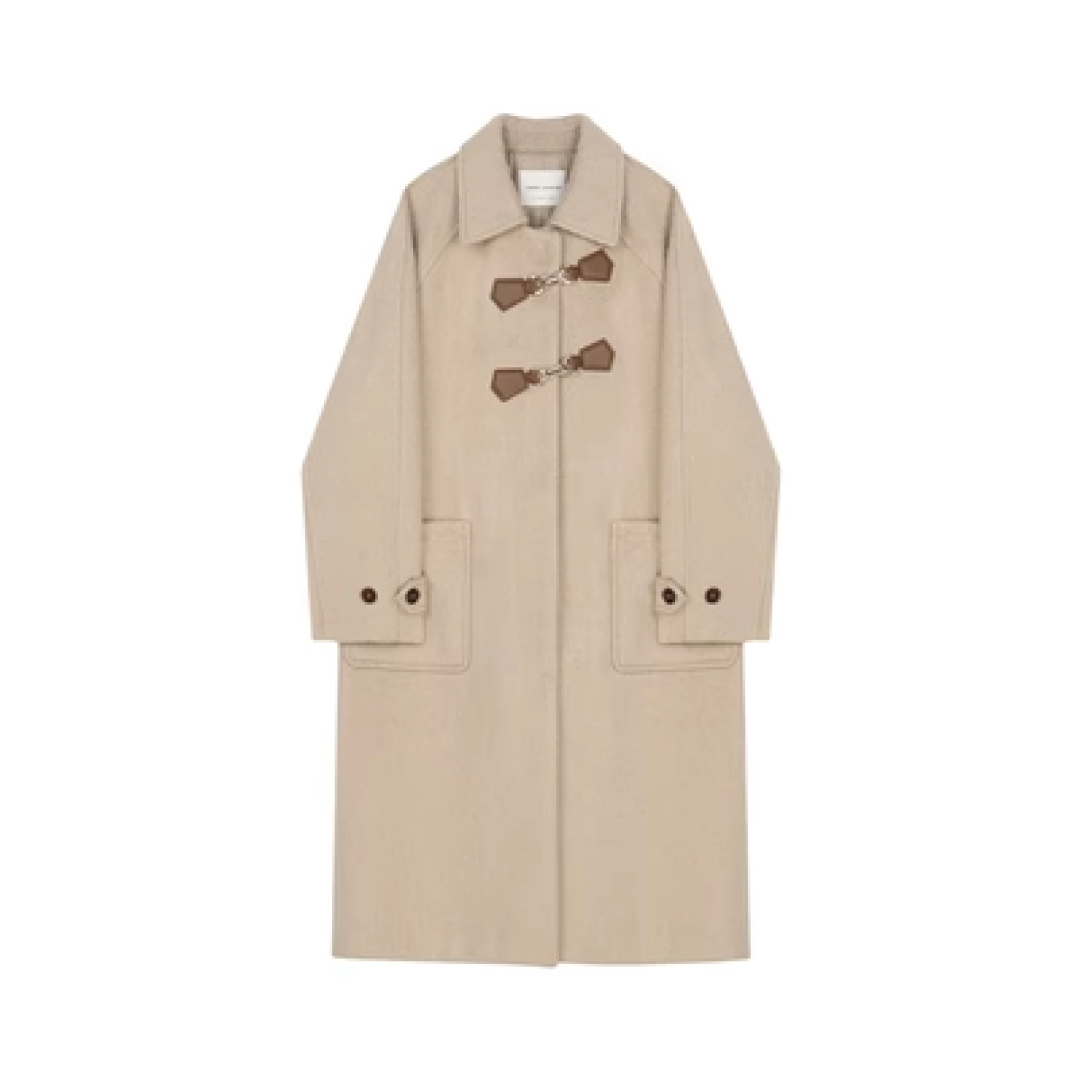 Point Button Straight Wool Coat