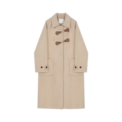 Point Button Straight Wool Coat