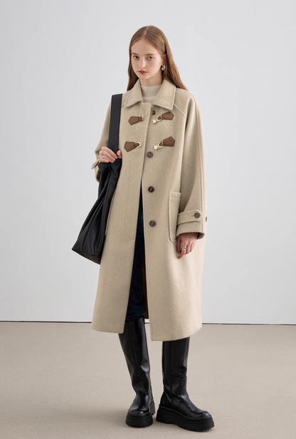 Point Button Straight Wool Coat