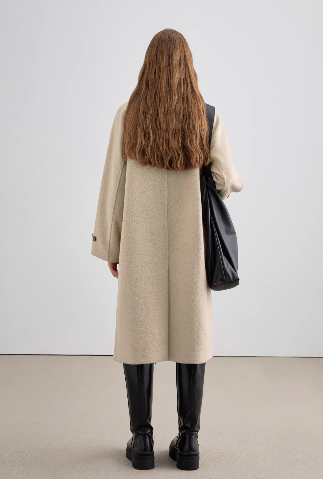 Point Button Straight Wool Coat