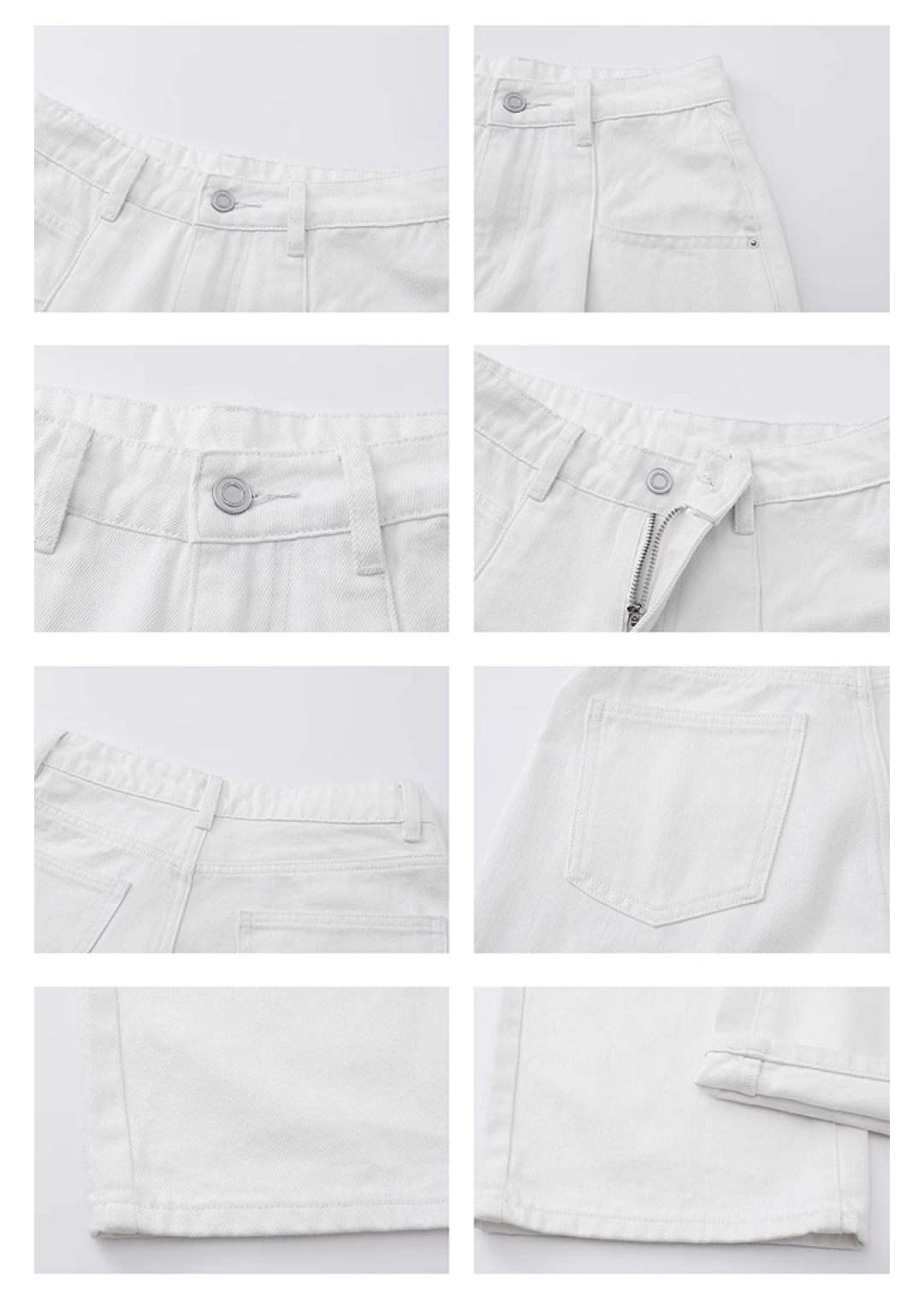 Loose white straight denim