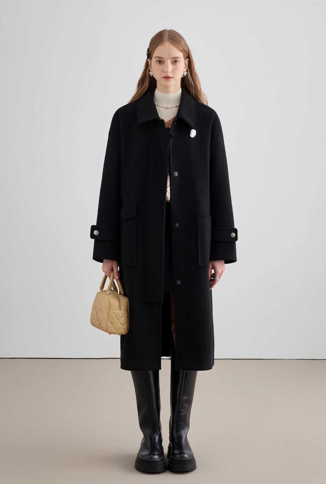 French black long coat