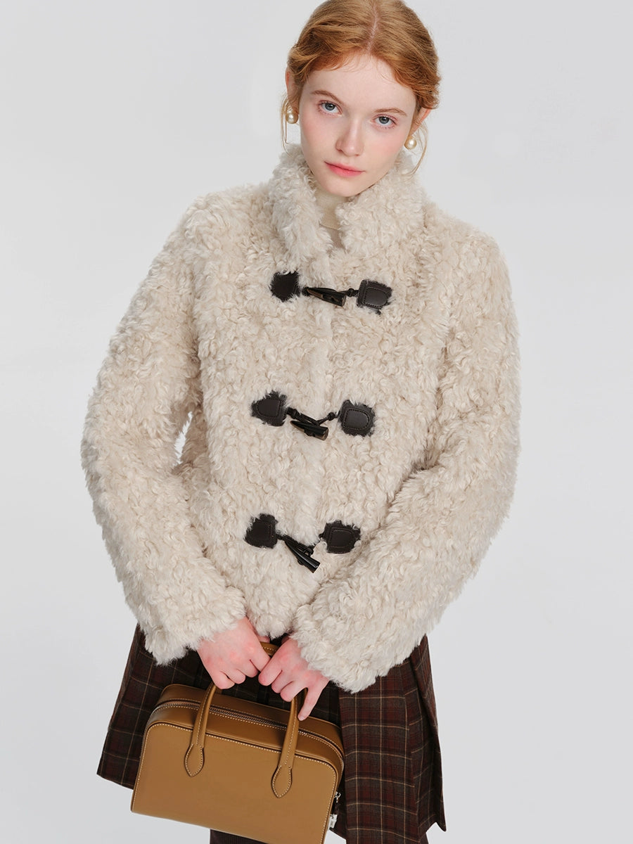 Thickened imitation lamb fur jacket