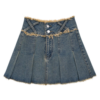 Retro Tide Denim Skirt