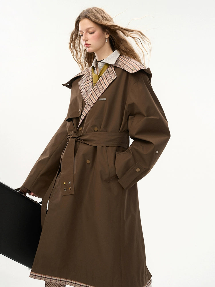 British College genähtes Trenchcoat