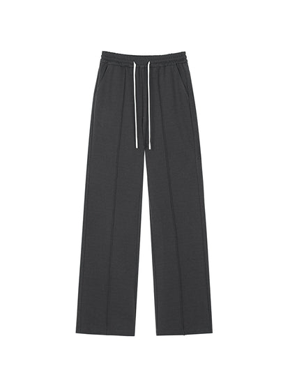 High-Waisted Straight Velvet Pants