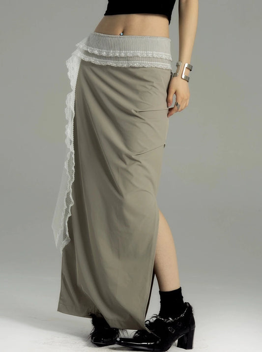 Lace slim maxi skirt