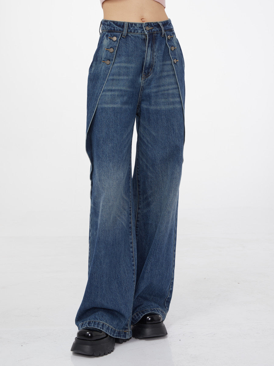 Waisted Straight Trousers Jeans