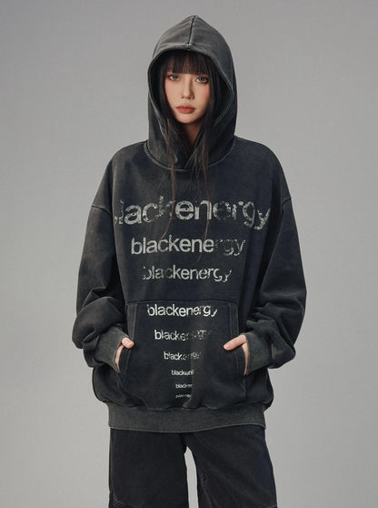 American Street Black Hooded Sweatshirt Top