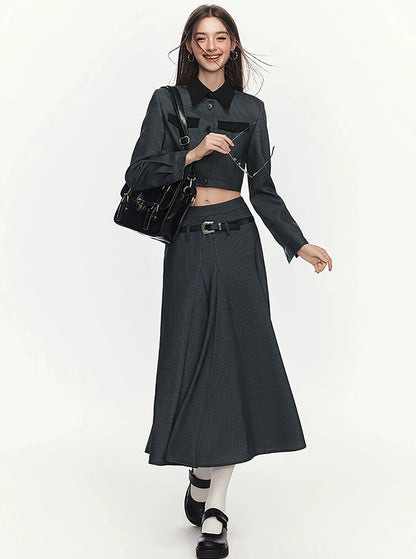 Workwear style midi skirt