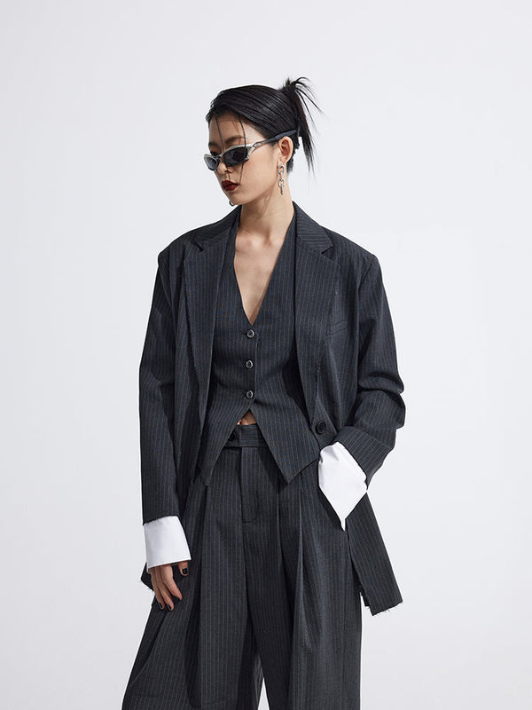 Splicing Suit Halter Neck Vest Two Piece