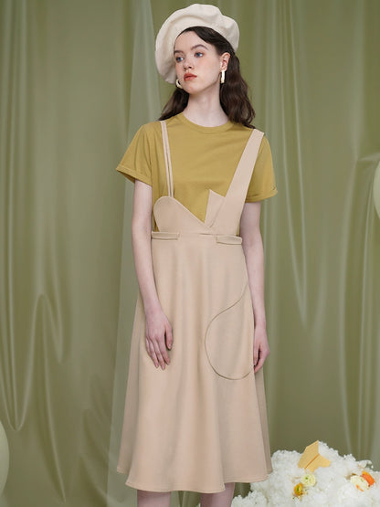 Light Apricot Foam Silky Suspender Skirt